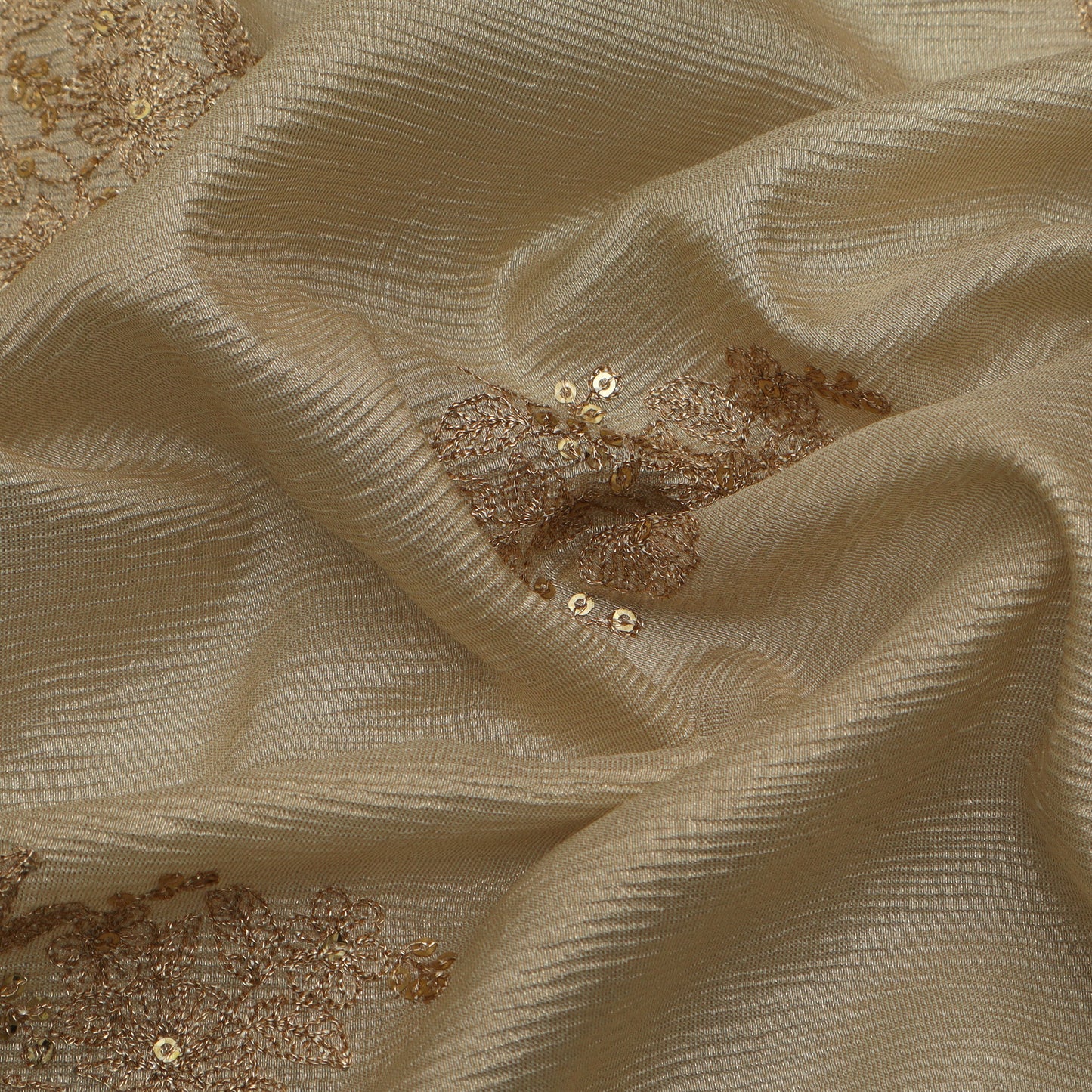 Beige Color Tissue Boota Fabric