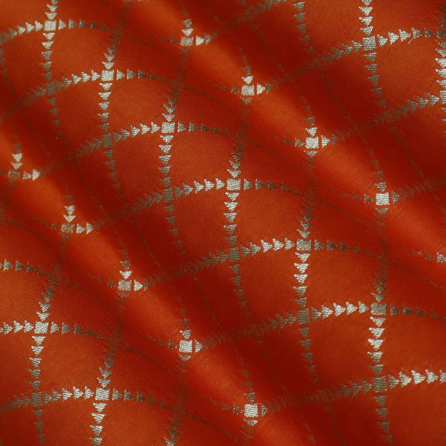 Orange Color Brocade Fabric