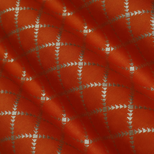 Orange Color Brocade Fabric