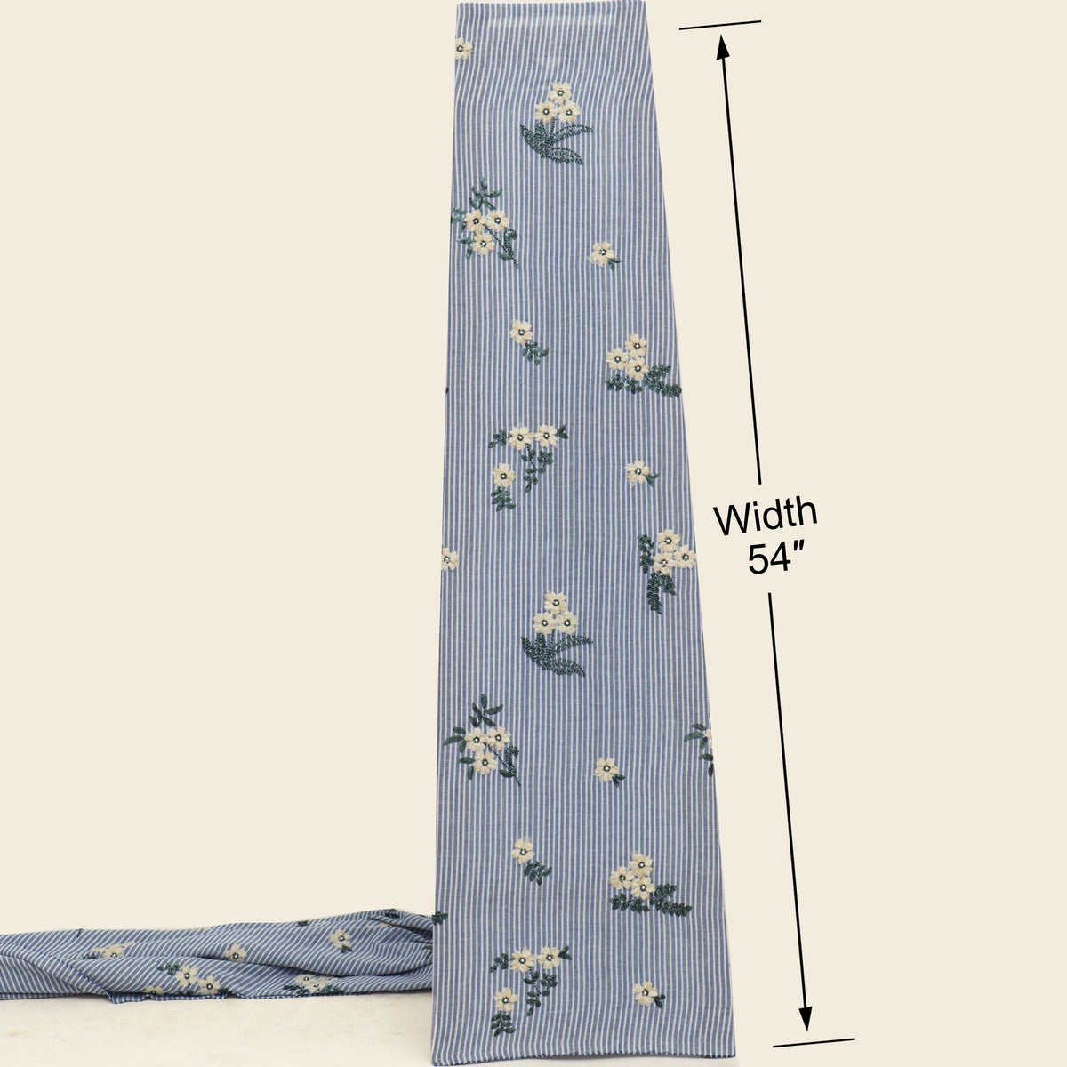 Cotton Stripe Linen Embroidery Fabric