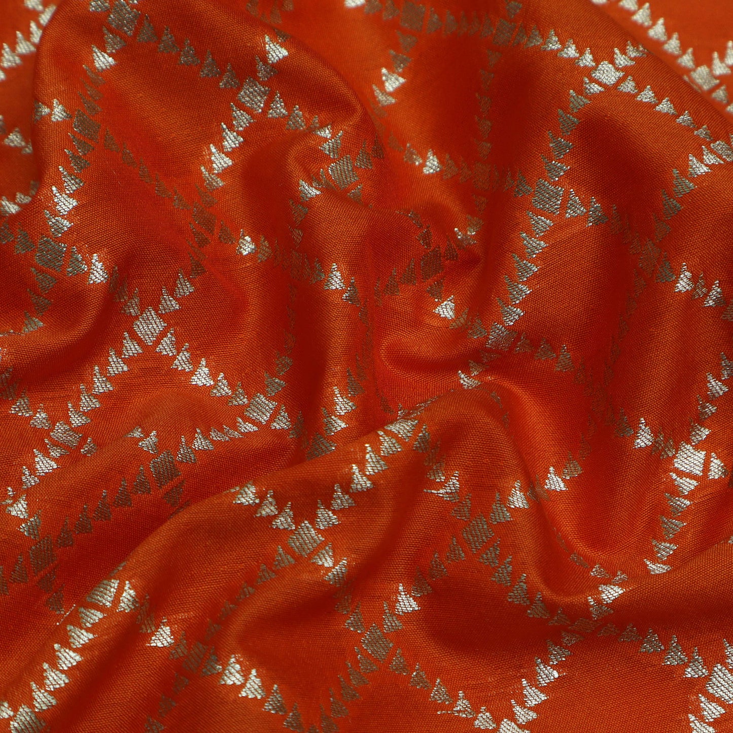 Orange Color Brocade Fabric