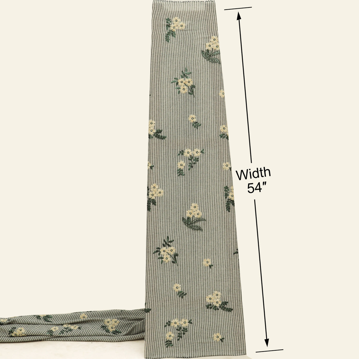 Cotton Stripe Linen Embroidery Fabric