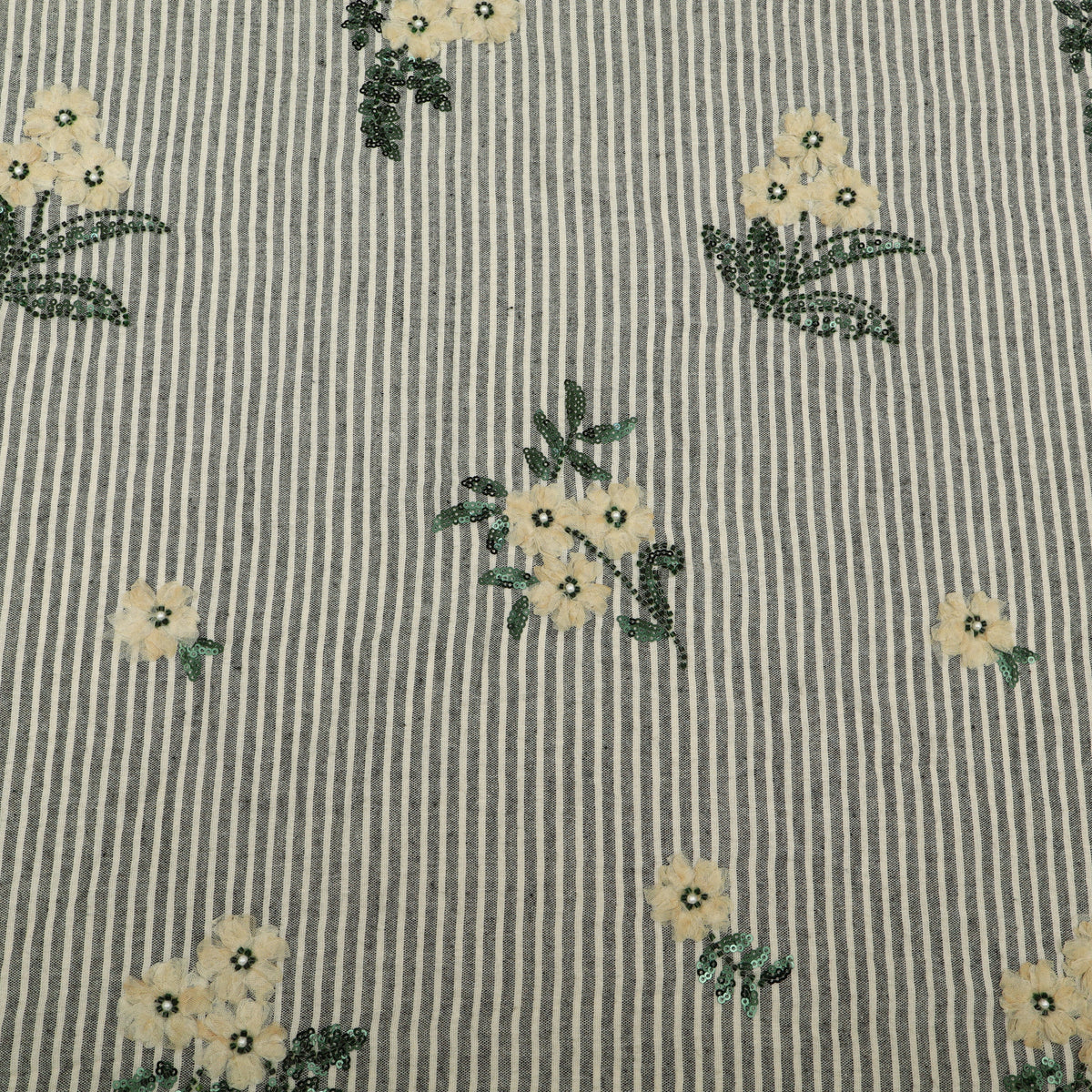 Cotton Stripe Linen Embroidery Fabric