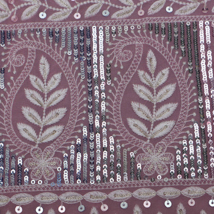 Pink Color Georgette Embroidery Fabric