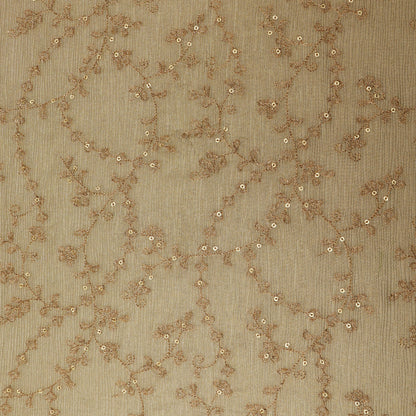 Beige Color Tissue Embroidery Fabric