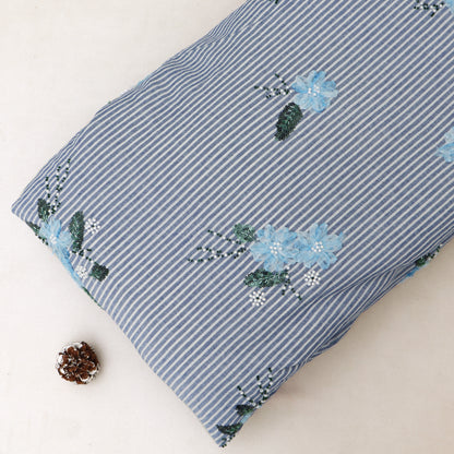 Cotton Stripe Linen Embroidery Fabric