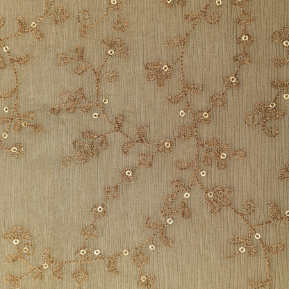 Beige Color Tissue Embroidery Fabric