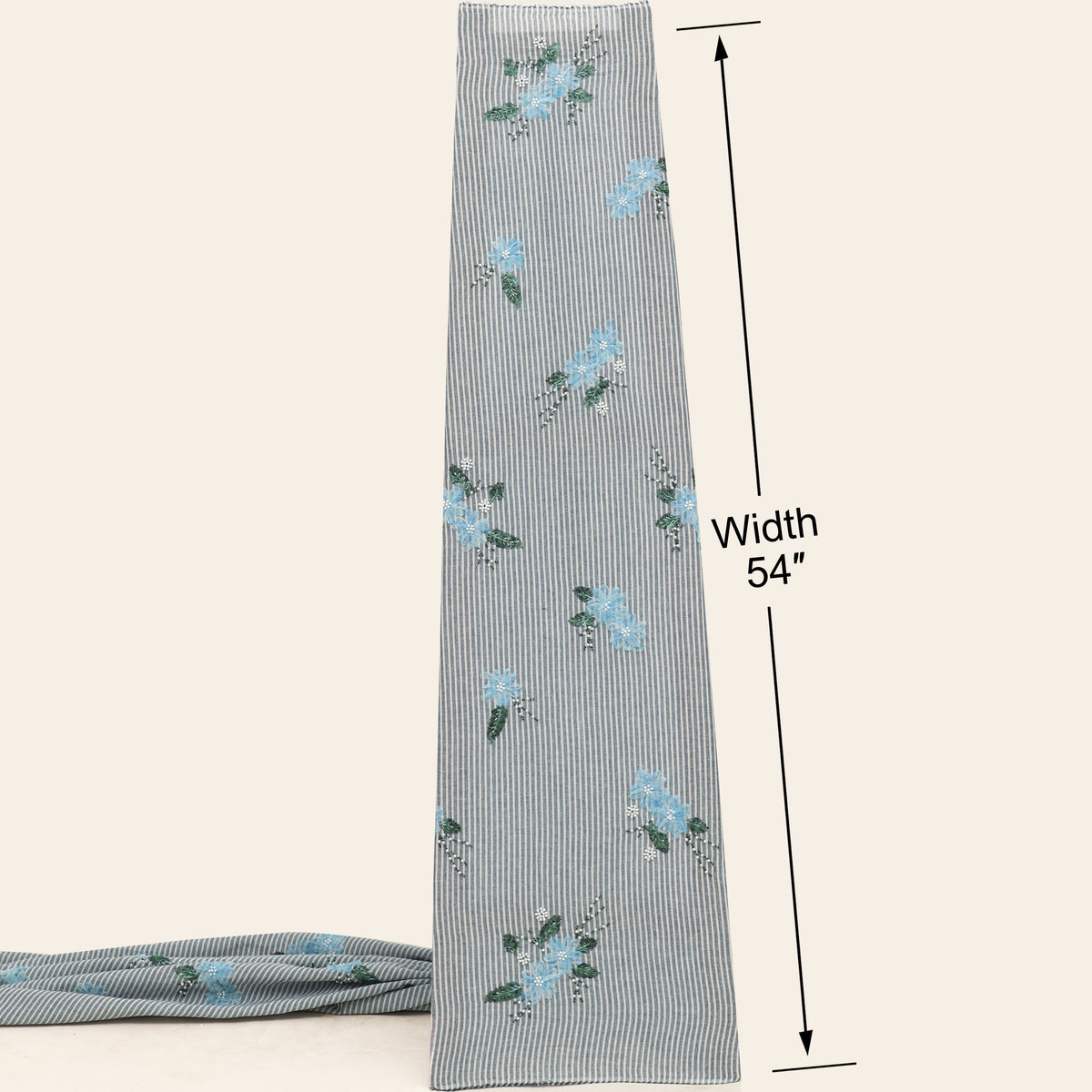 Cotton Stripe Linen Embroidery Fabric