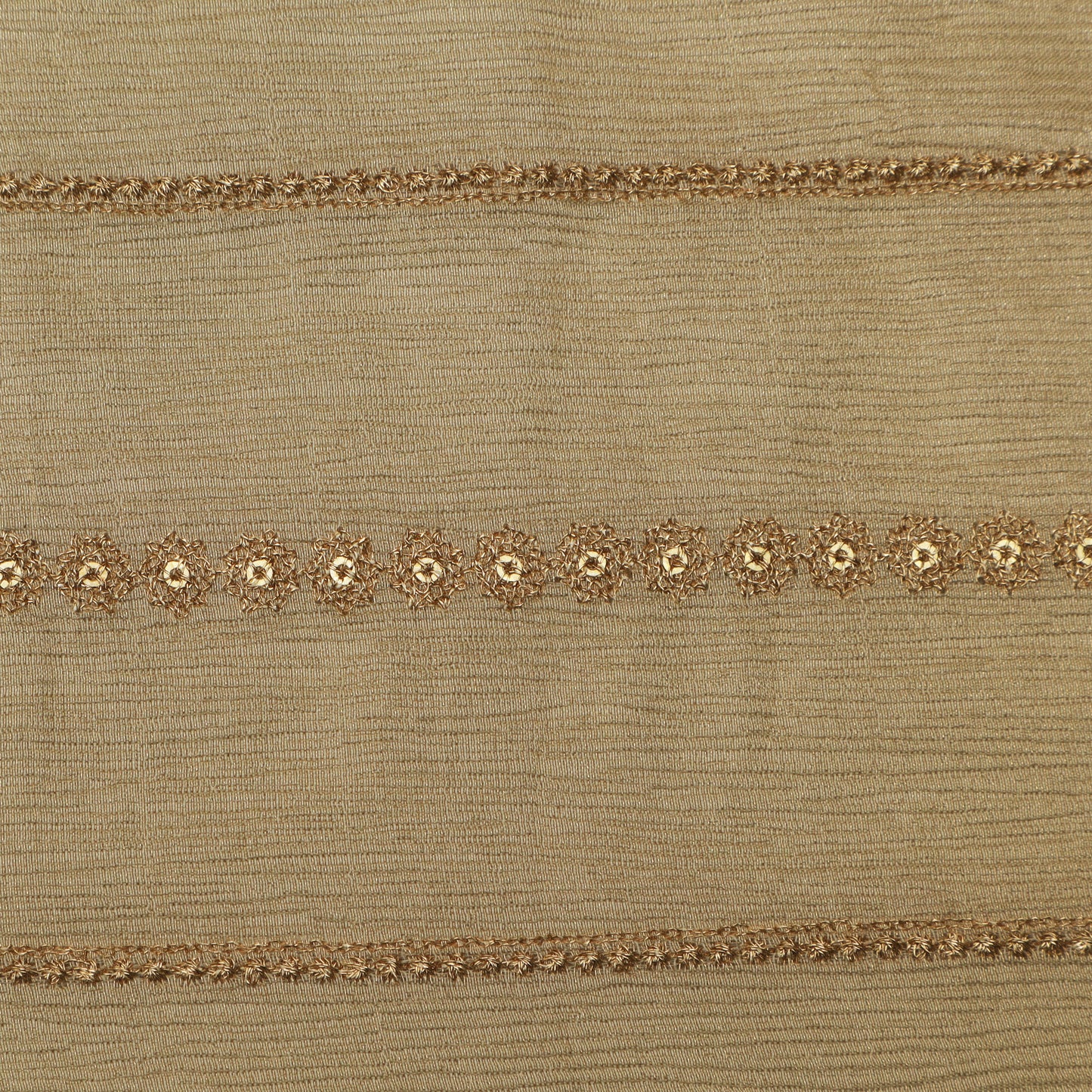 Beige Color Tissue Stripe Embroidery Fabric