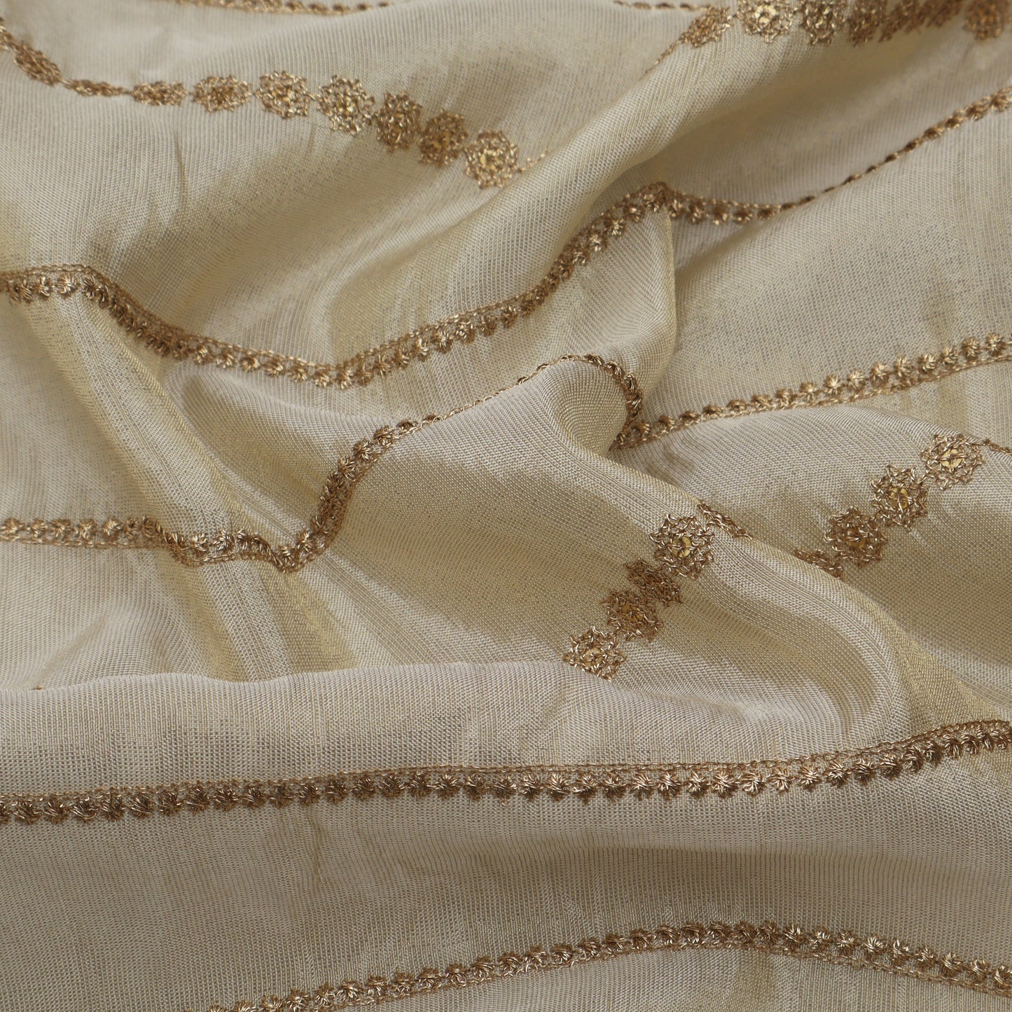 Beige Color Tissue Stripe Fabric