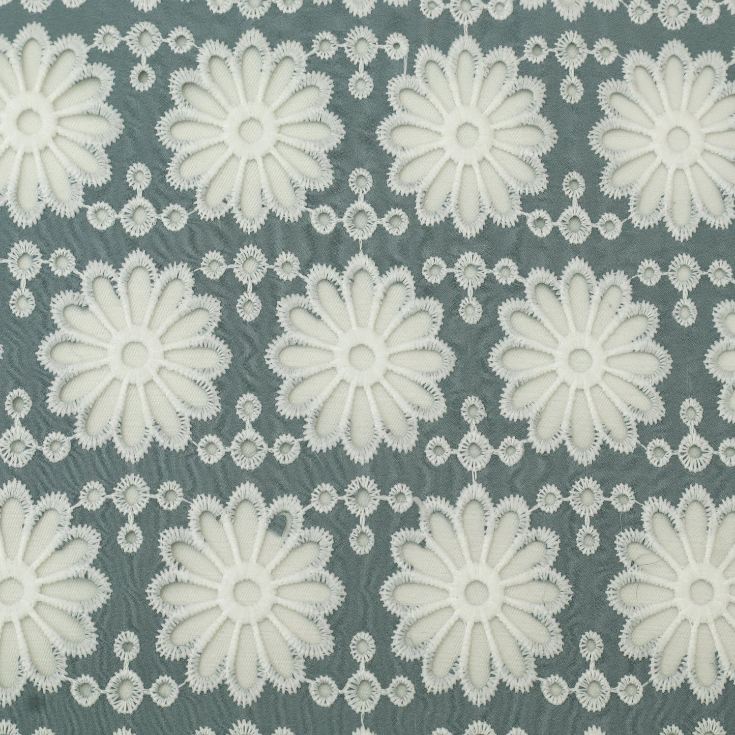 Pattern of white flowers on a gray background