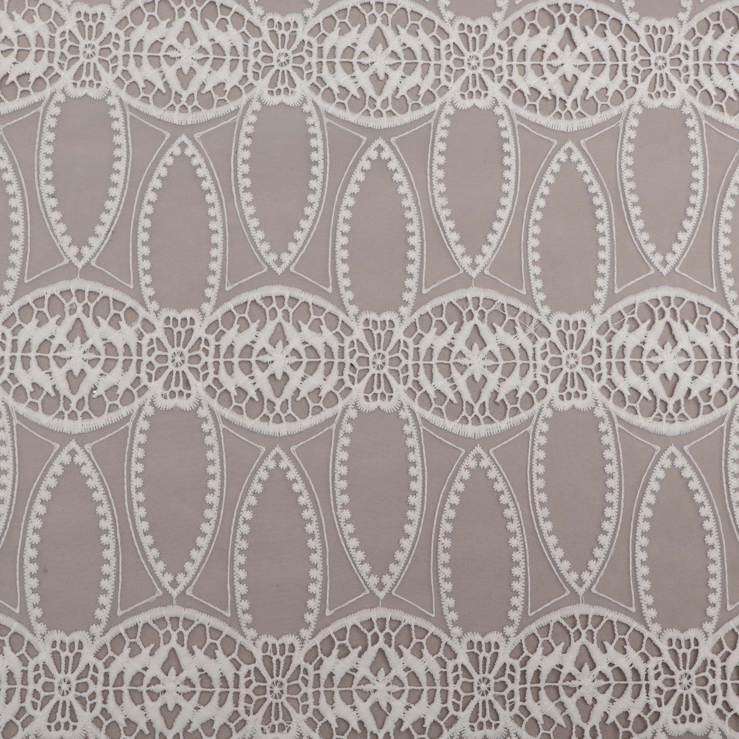 White Color Organza Embroidery Fabric