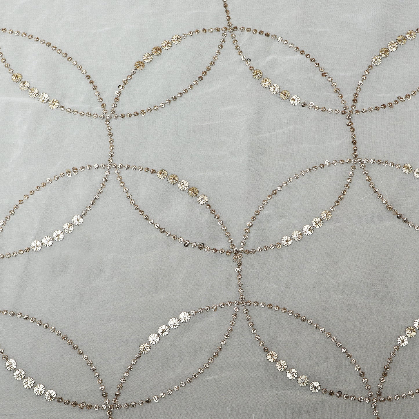 White Color Georgette Embroidery Fabric