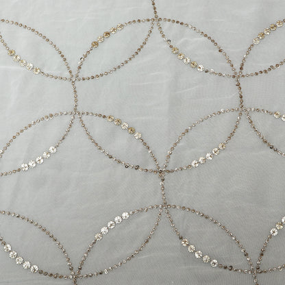 White Color Georgette Embroidery Fabric