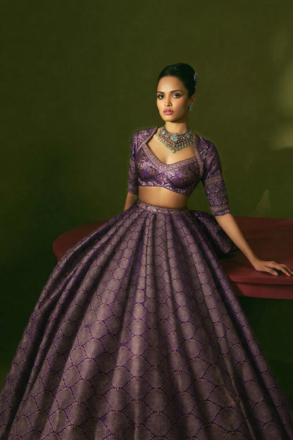 Pure Katan Meena Brocade Fabric