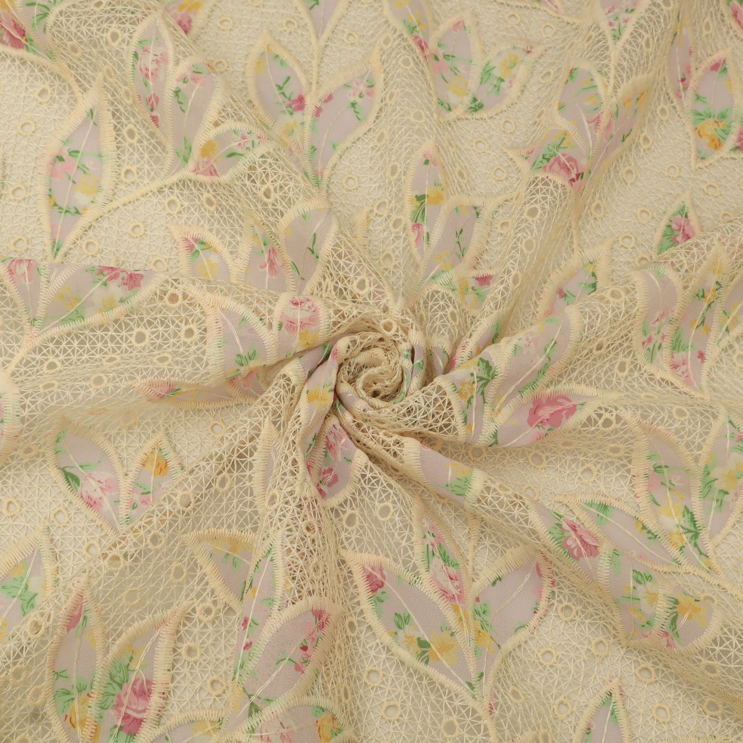 Georgette Patch Print Embroidery Fabric