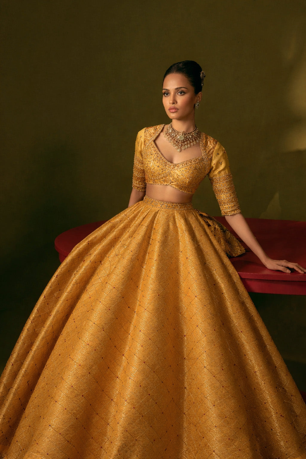 Pure Katan Meena Brocade Fabric