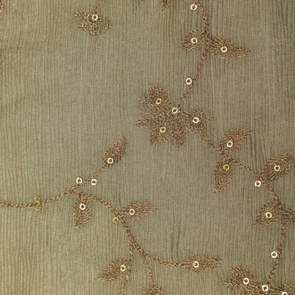 Beige Color Tissue Embroidery Fabric