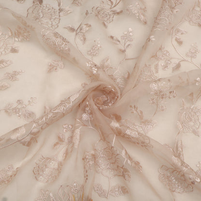 Pure Organza Cut Work Embroidery Fabric