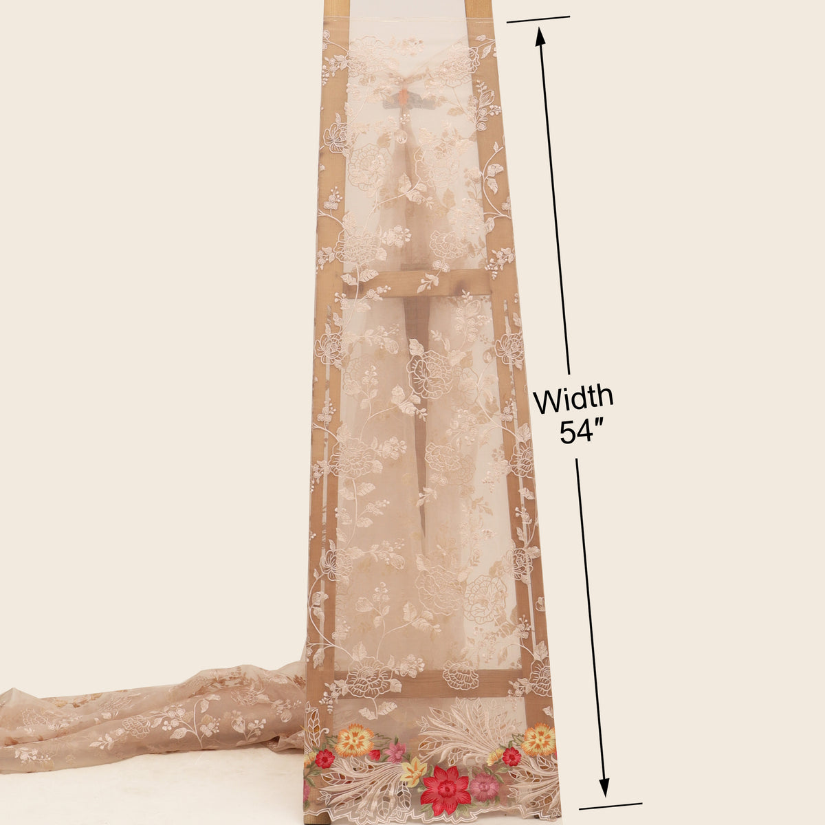 Pure Organza Cut Work Embroidery Fabric