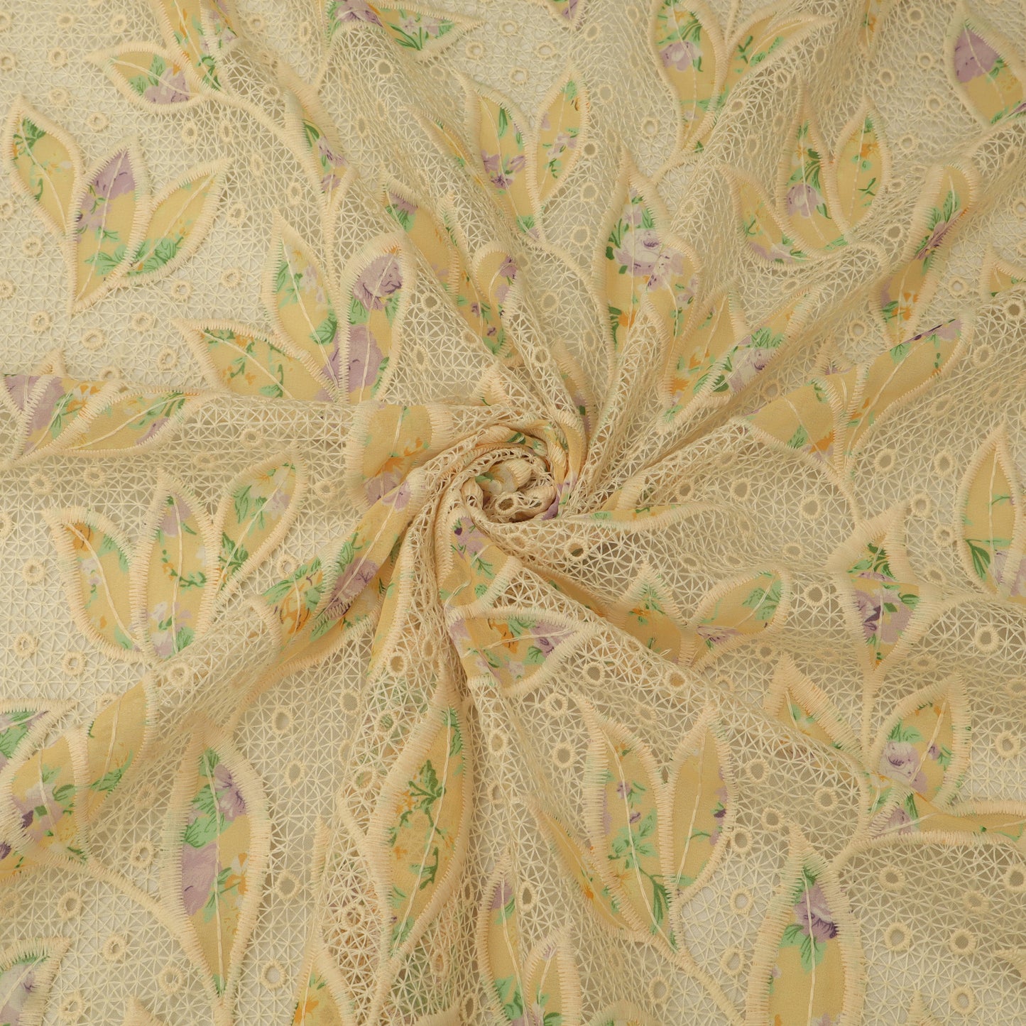 Georgette Patch Print Embroidery Fabric