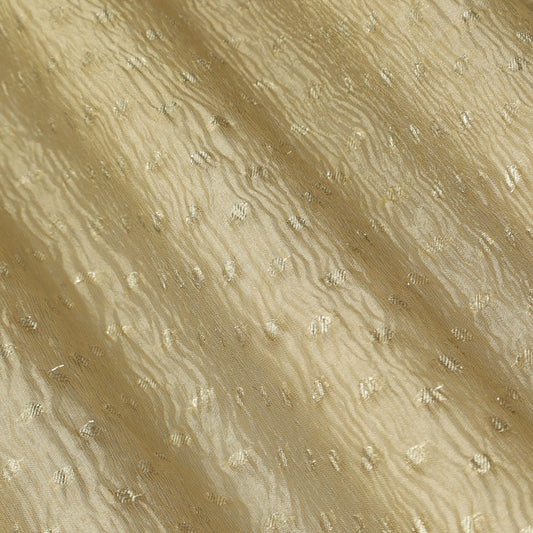 Gold Color Crush Tissue Zari Fabric