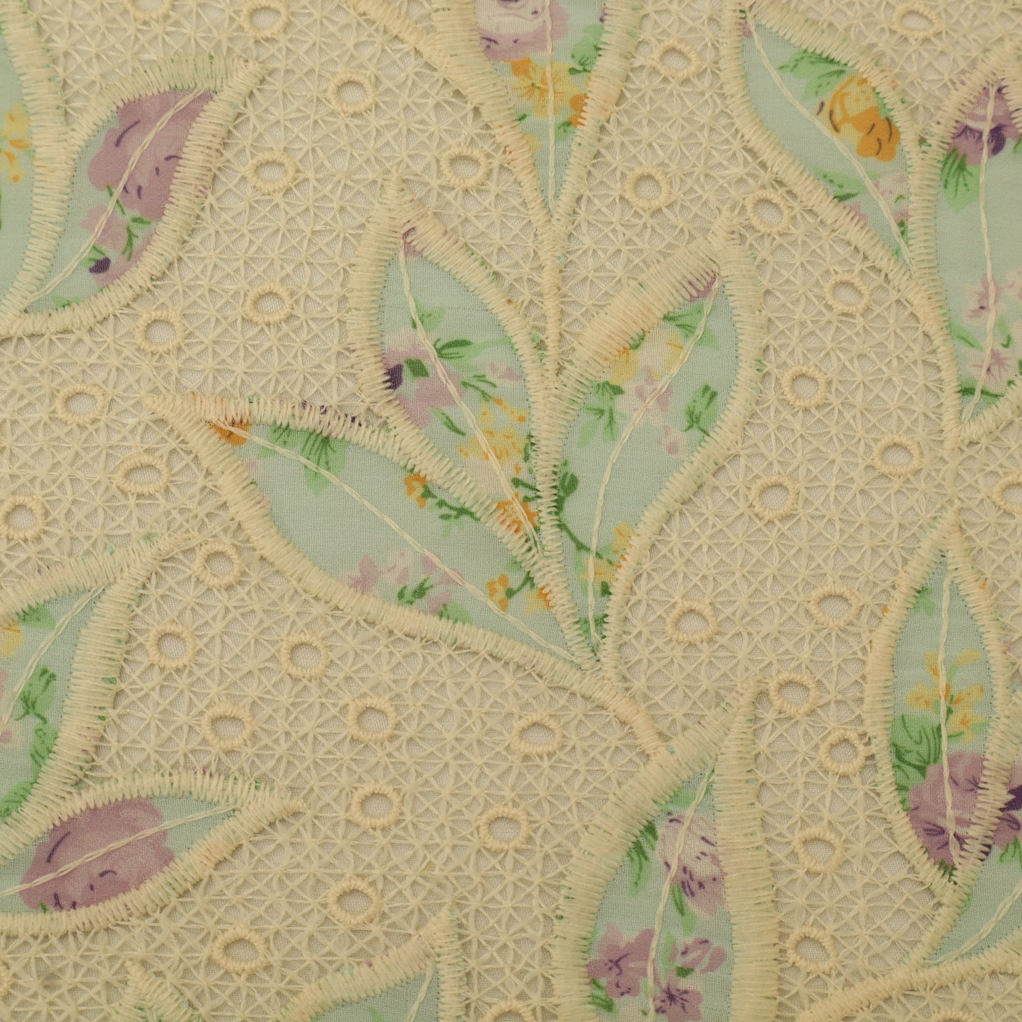Georgette Patch Print Embroidery Fabric