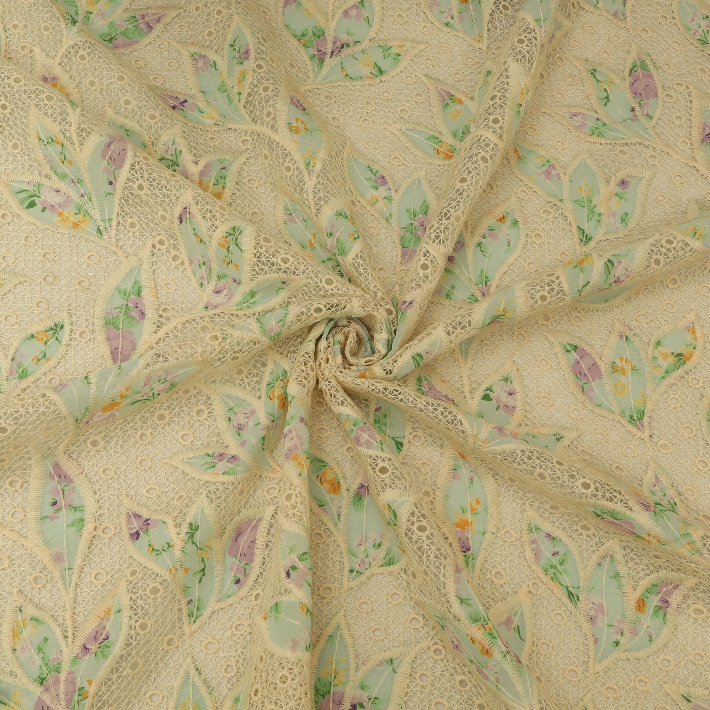 Georgette Patch Print Embroidery Fabric