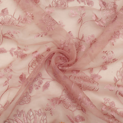 Pure Organza Cut Work Embroidery Fabric