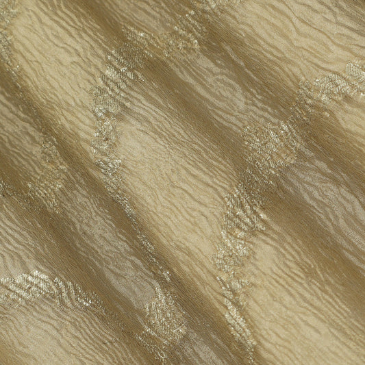 Gold Color Crush Tissue Zari Fabric