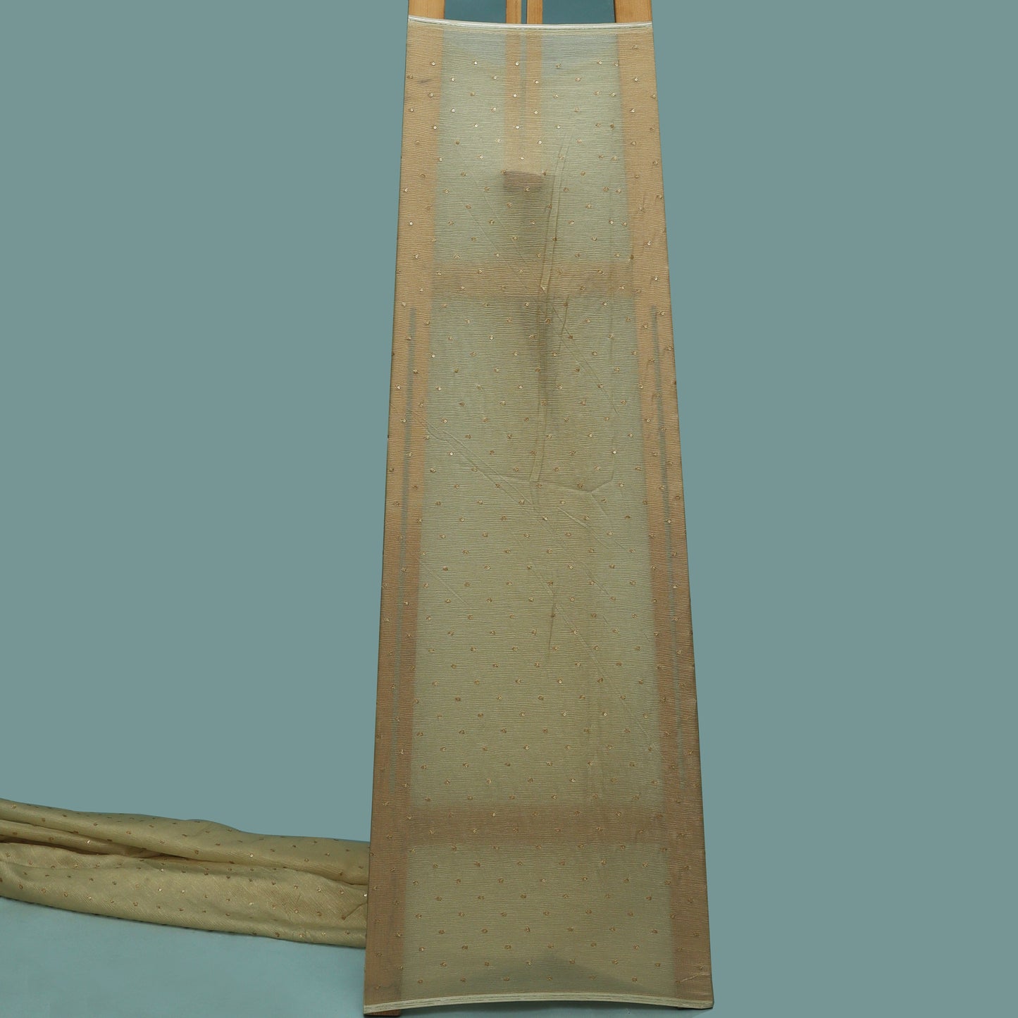 Beige Color Tissue Embroidery Fabric