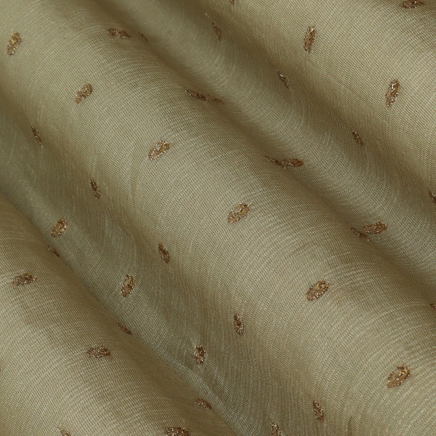 Beige Color Tissue Embroidery Fabric