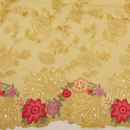 Pure Organza Cut Work Embroidery Fabric