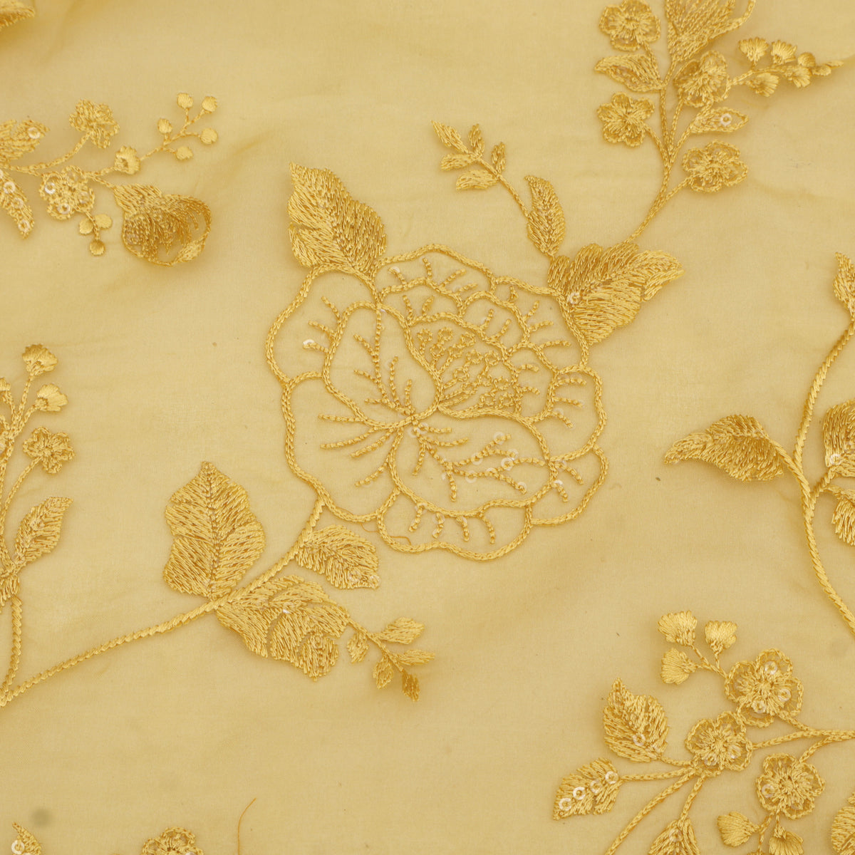 Pure Organza Cut Work Embroidery Fabric