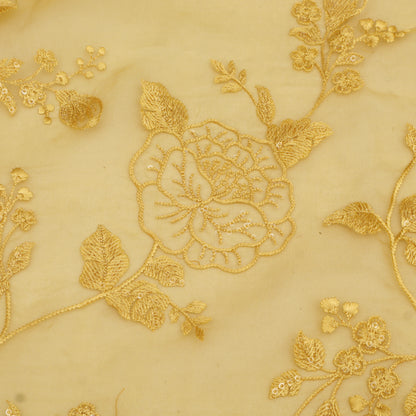 Pure Organza Cut Work Embroidery Fabric