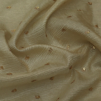 Beige Color Tissue Embroidery Fabric