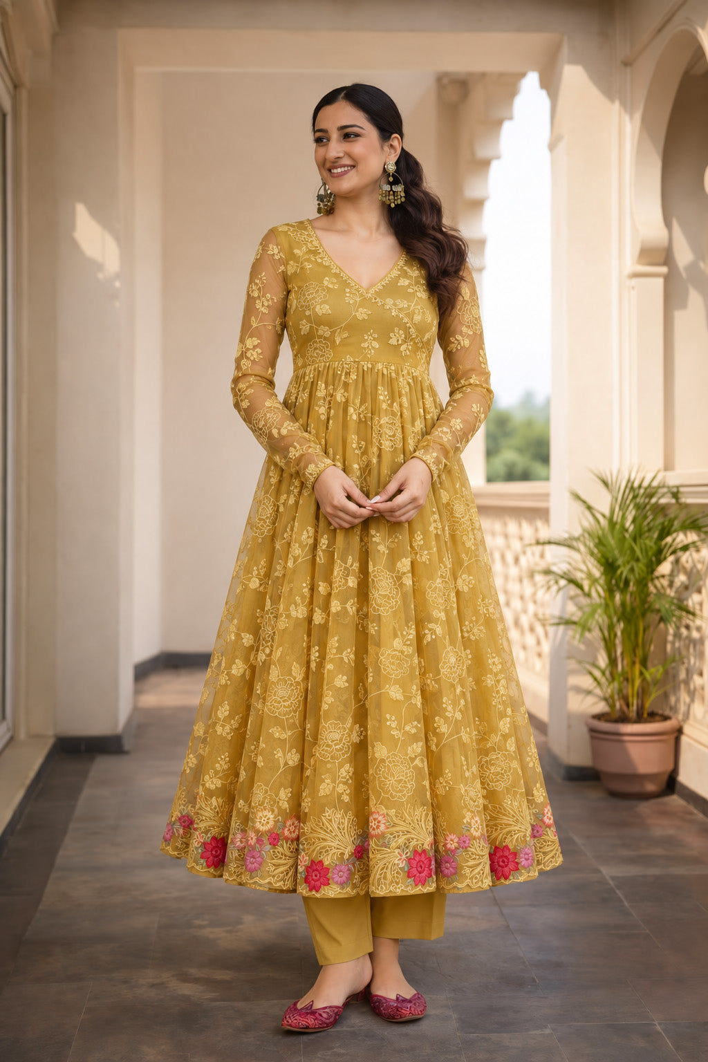 Pure Organza Cut Work Embroidery Fabric
