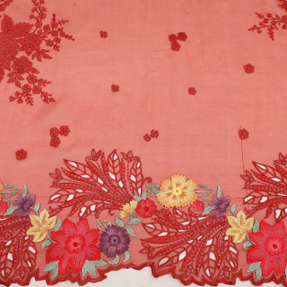 Pure Organza Cut Work Embroidery Fabric