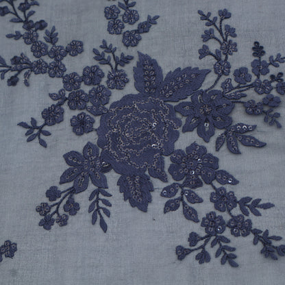 Pure Organza Cut Work Embroidery Fabric