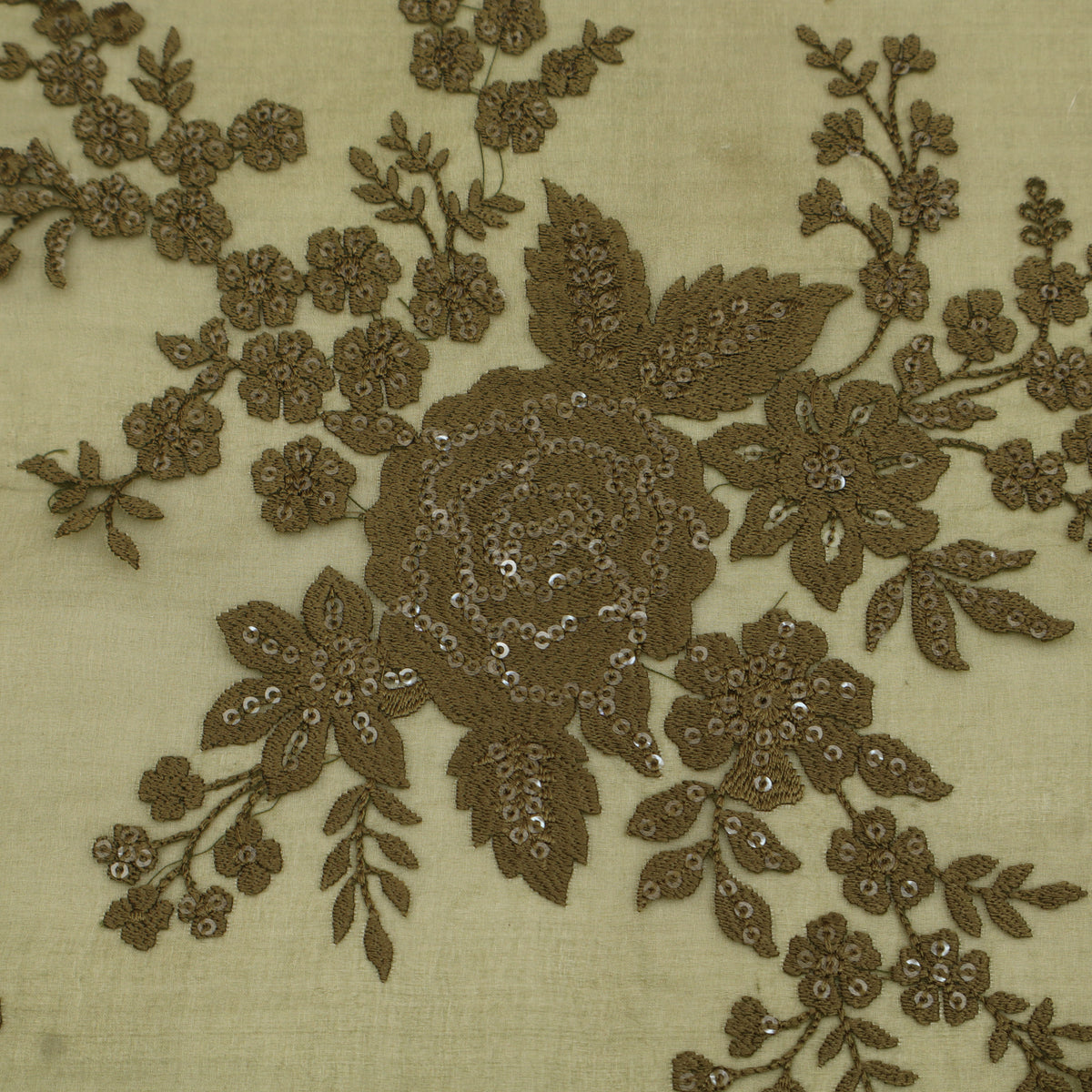 Pure Organza Cut Work Embroidery Fabric