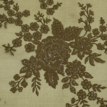Pure Organza Cut Work Embroidery Fabric