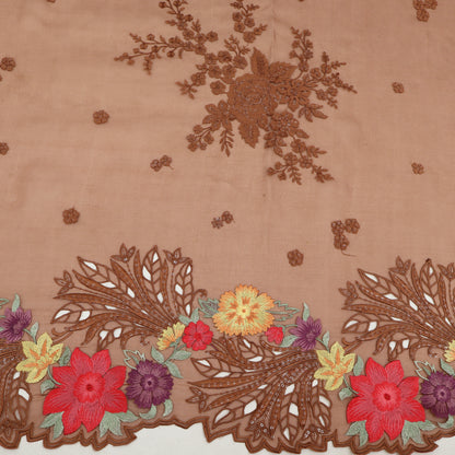 Pure Organza Cut Work Embroidery Fabric