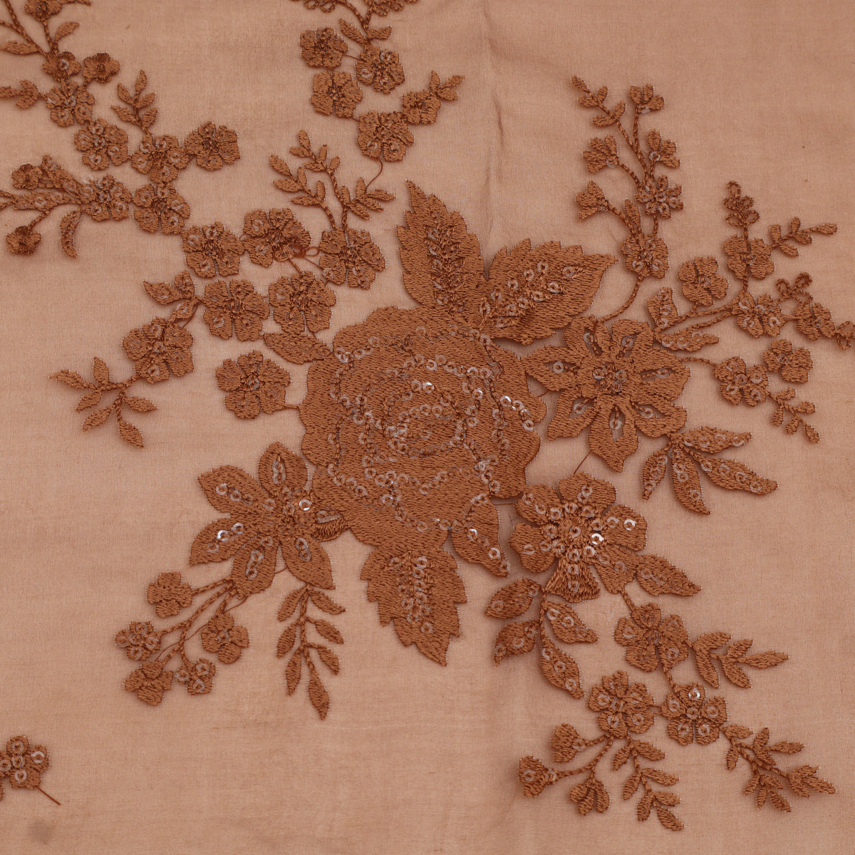 Pure Organza Cut Work Embroidery Fabric