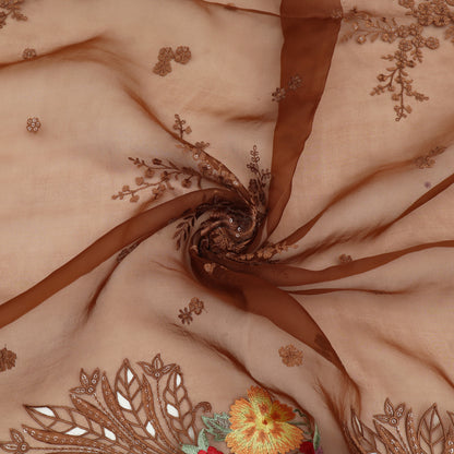 Pure Organza Cut Work Embroidery Fabric