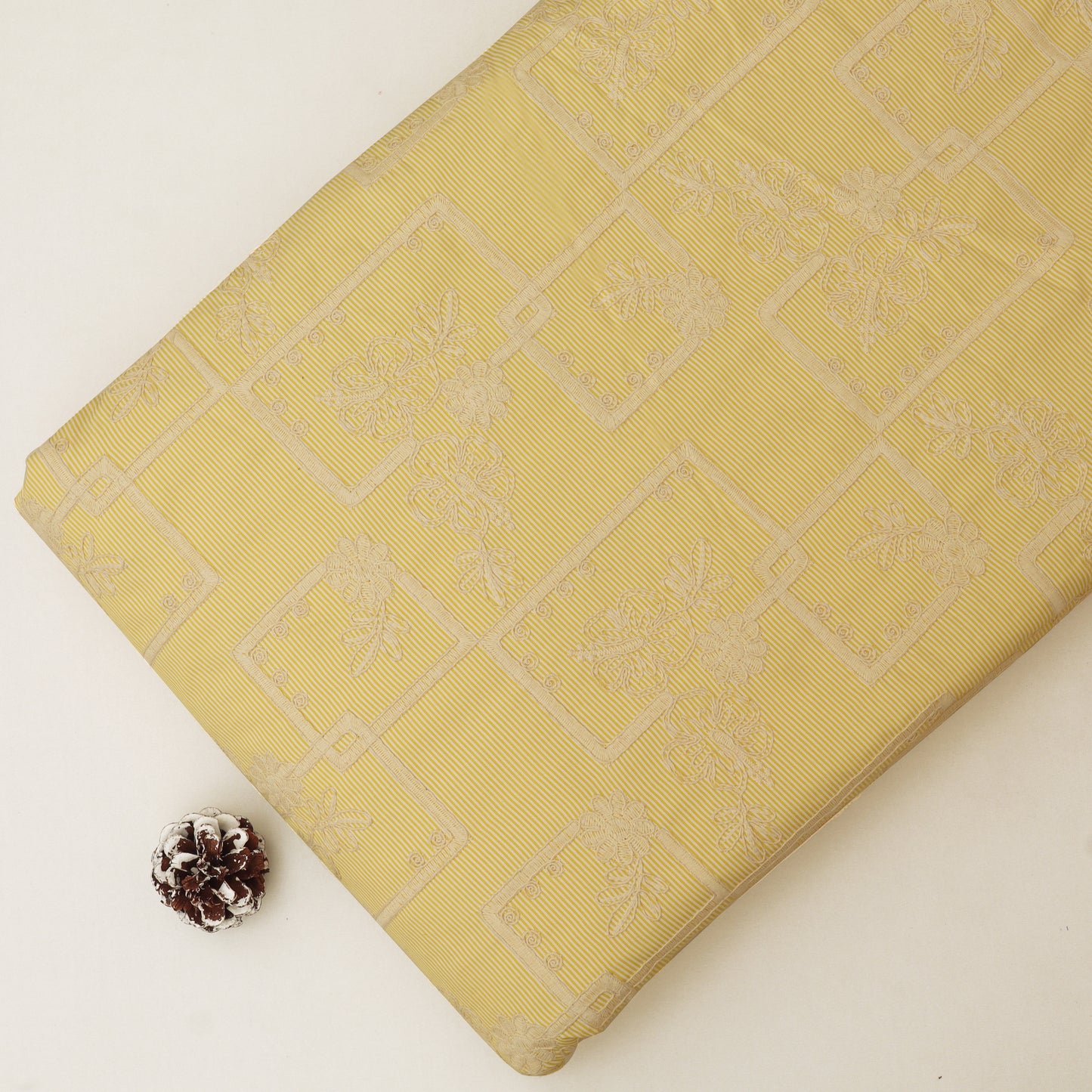 Crepe Stripe Embroidery Fabric