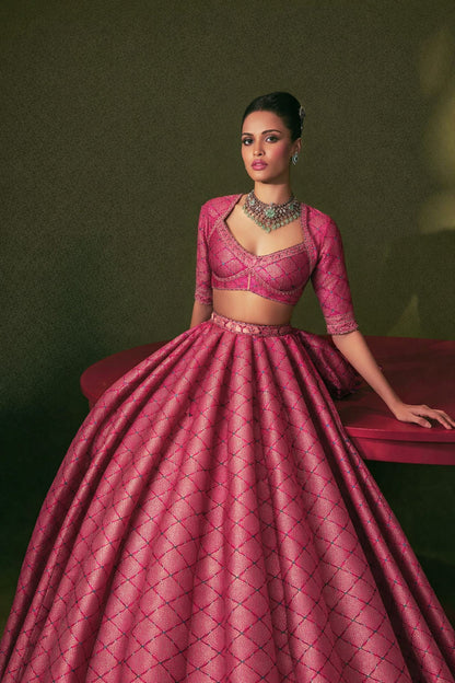 Pure Katan Meena Brocade Fabric