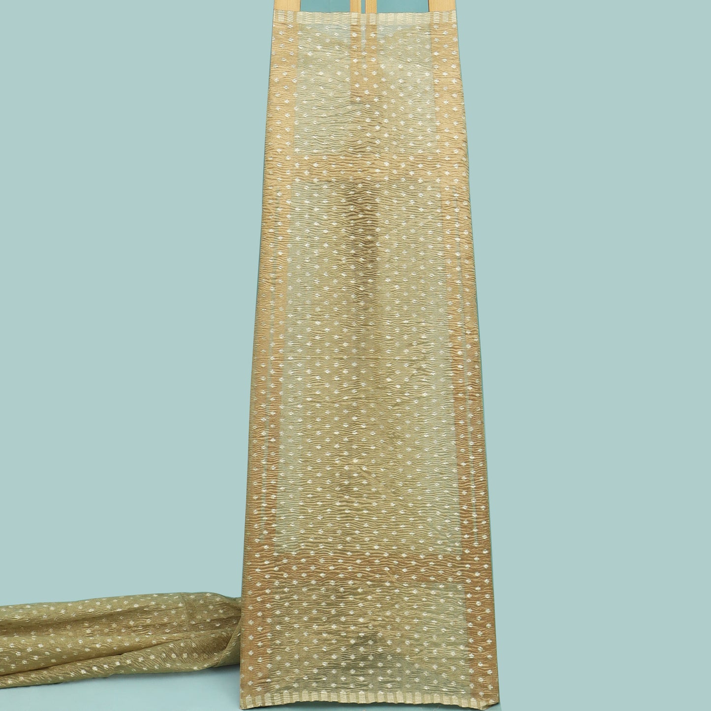 Gold Color Crush Tissue Zari Fabric