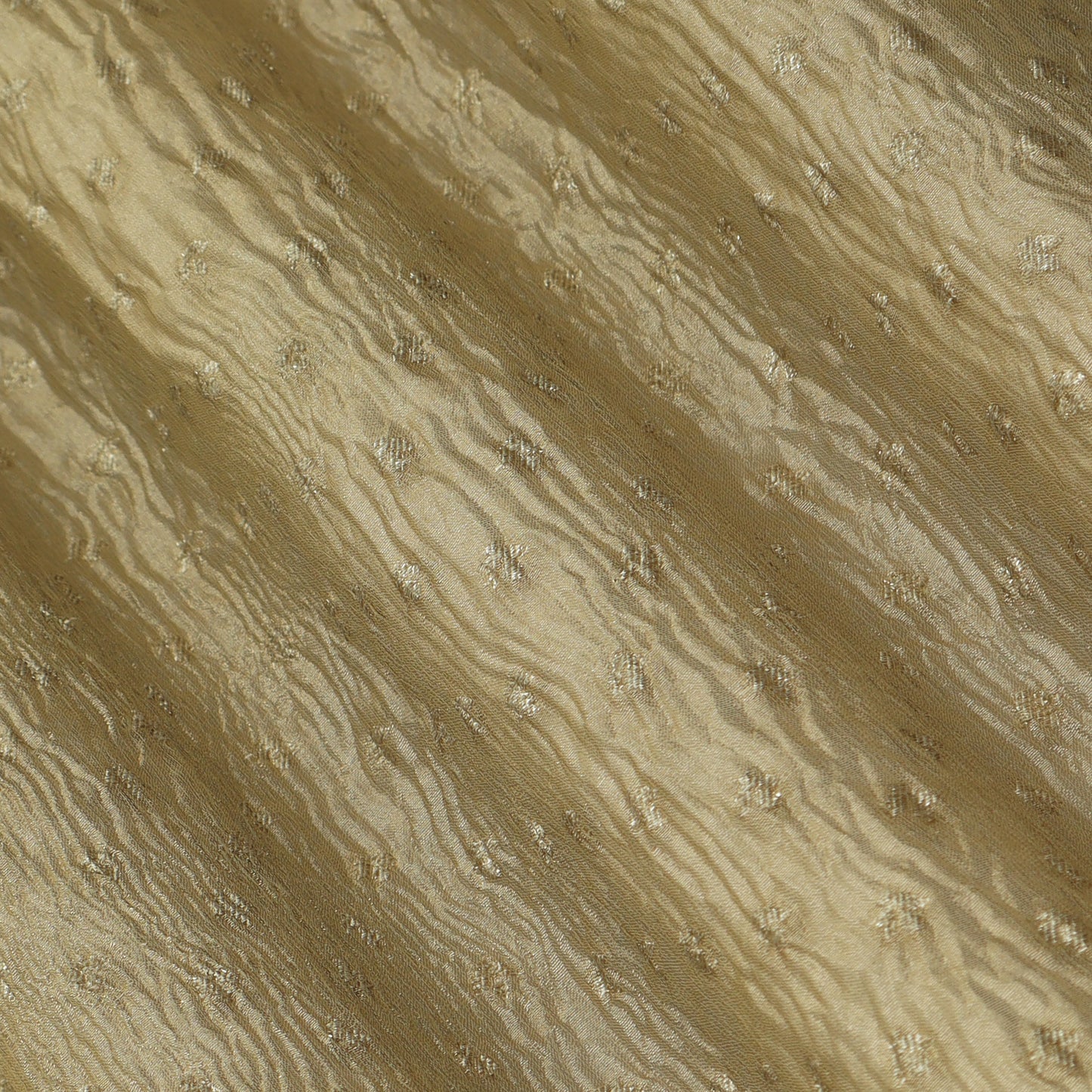 Gold Color Crush Tissue Zari Fabric