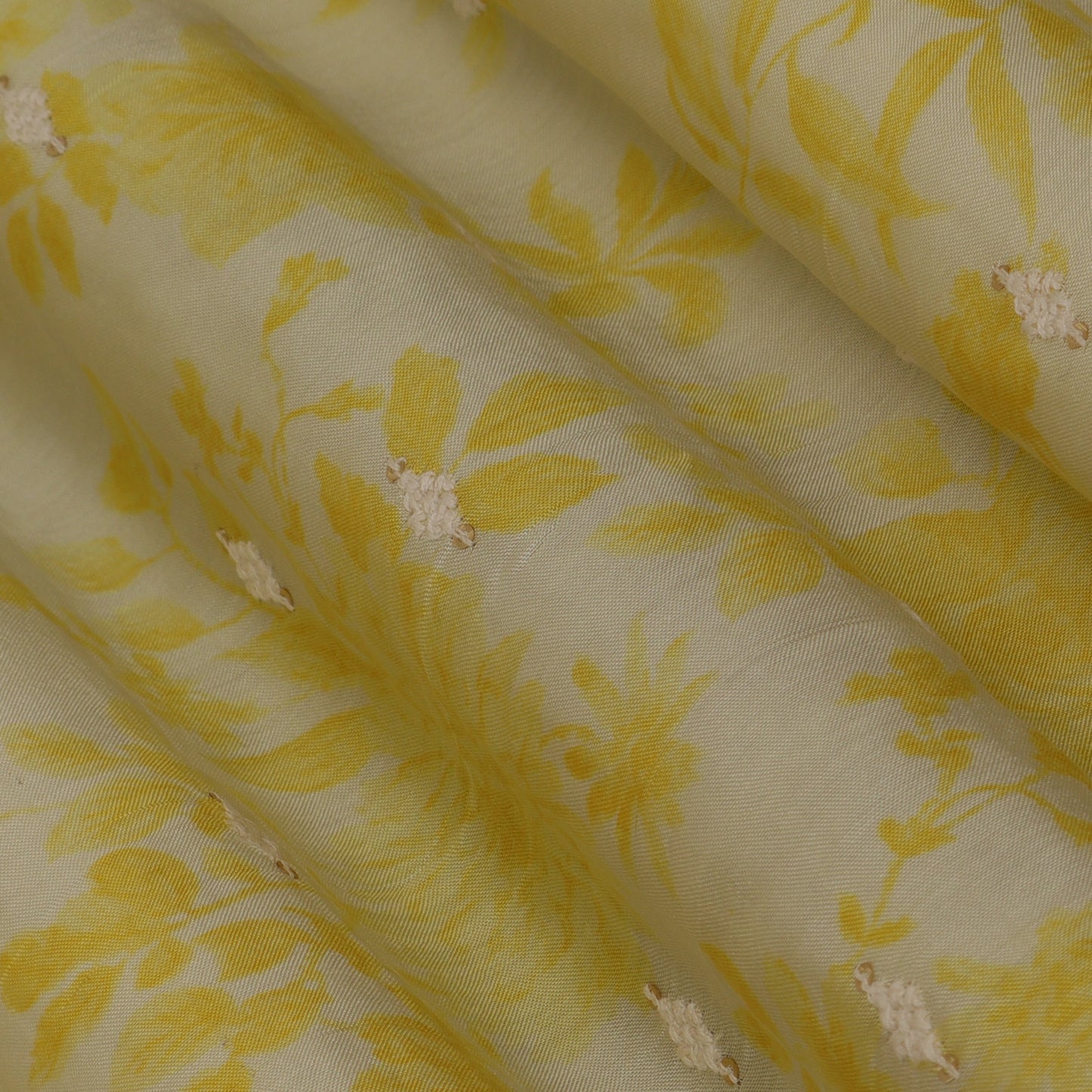 Colored Color Mulmul Embroidery Fabric