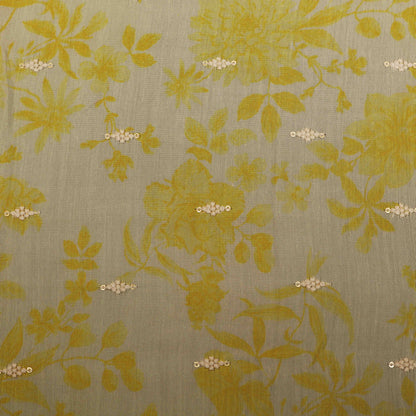 Colored Color Mulmul Embroidery Fabric